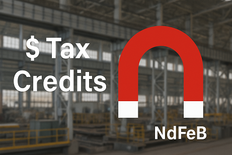 US Rare Earth Magnet Factory production with Tax Credits